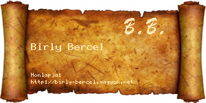 Birly Bercel névjegykártya